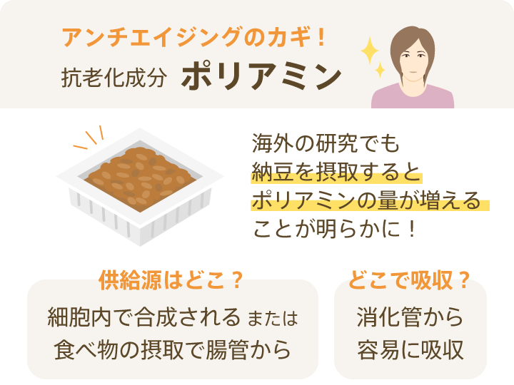 アンチエイジングのカギ! 抗老化成分 ポリアミン